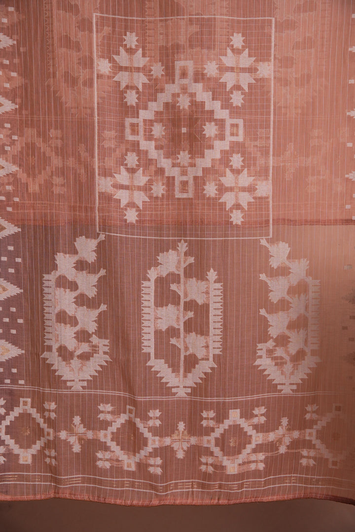 Minimal Mood Beige & Peach Linen Unstitched Suit Set