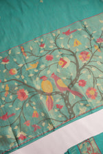 Load image into Gallery viewer, Sable Turquoise Green Viscose Jacquard Unstitched Suit Set