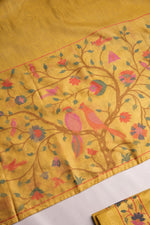 Load image into Gallery viewer, Sable Yellow Viscose Jacquard Unstitched Suit Set