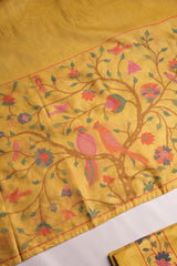 Sable Yellow Viscose Jacquard Unstitched Suit Set