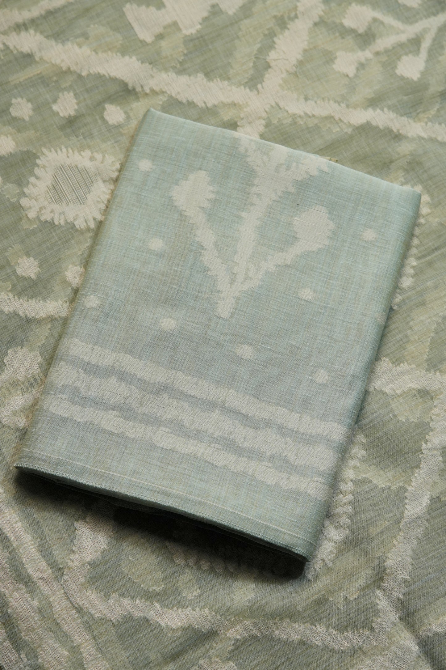 Vibrant Weaves Blue Jamdani Muga Cotton Unstitched Suit Set