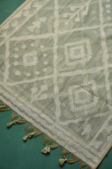 Vibrant Weaves Blue Jamdani Muga Cotton Unstitched Suit Set