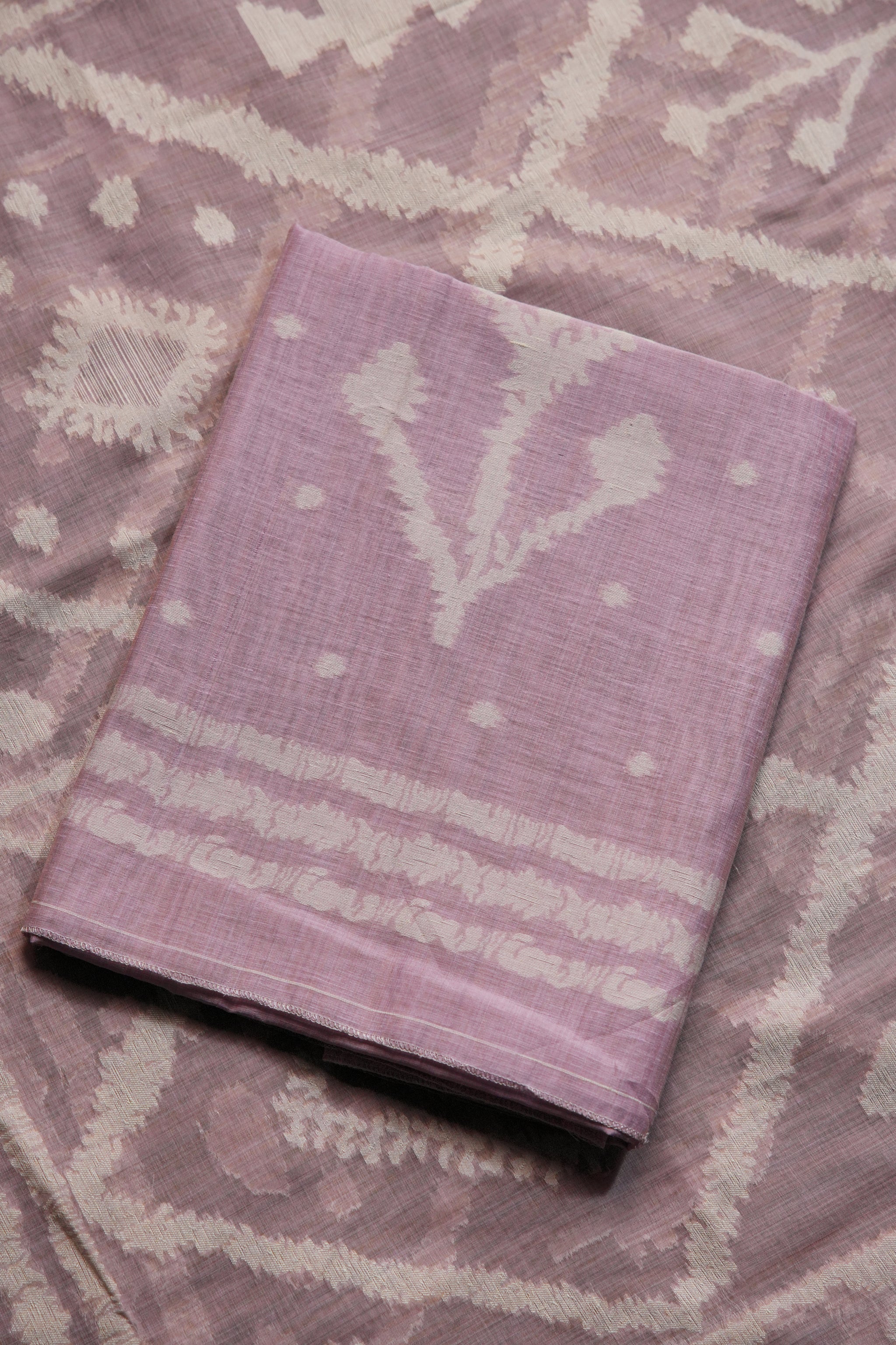 Vibrant Weaves Lavender Jamdani Muga Cotton Unstitched Suit Set