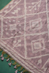 Vibrant Weaves Lavender Jamdani Muga Cotton Unstitched Suit Set