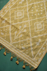 Vibrant Weaves Yellow Jamdani Muga Cotton Unstitched Suit Set