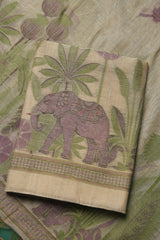 Regal Weave Wine Muga Cotton Unstitched Suit Set