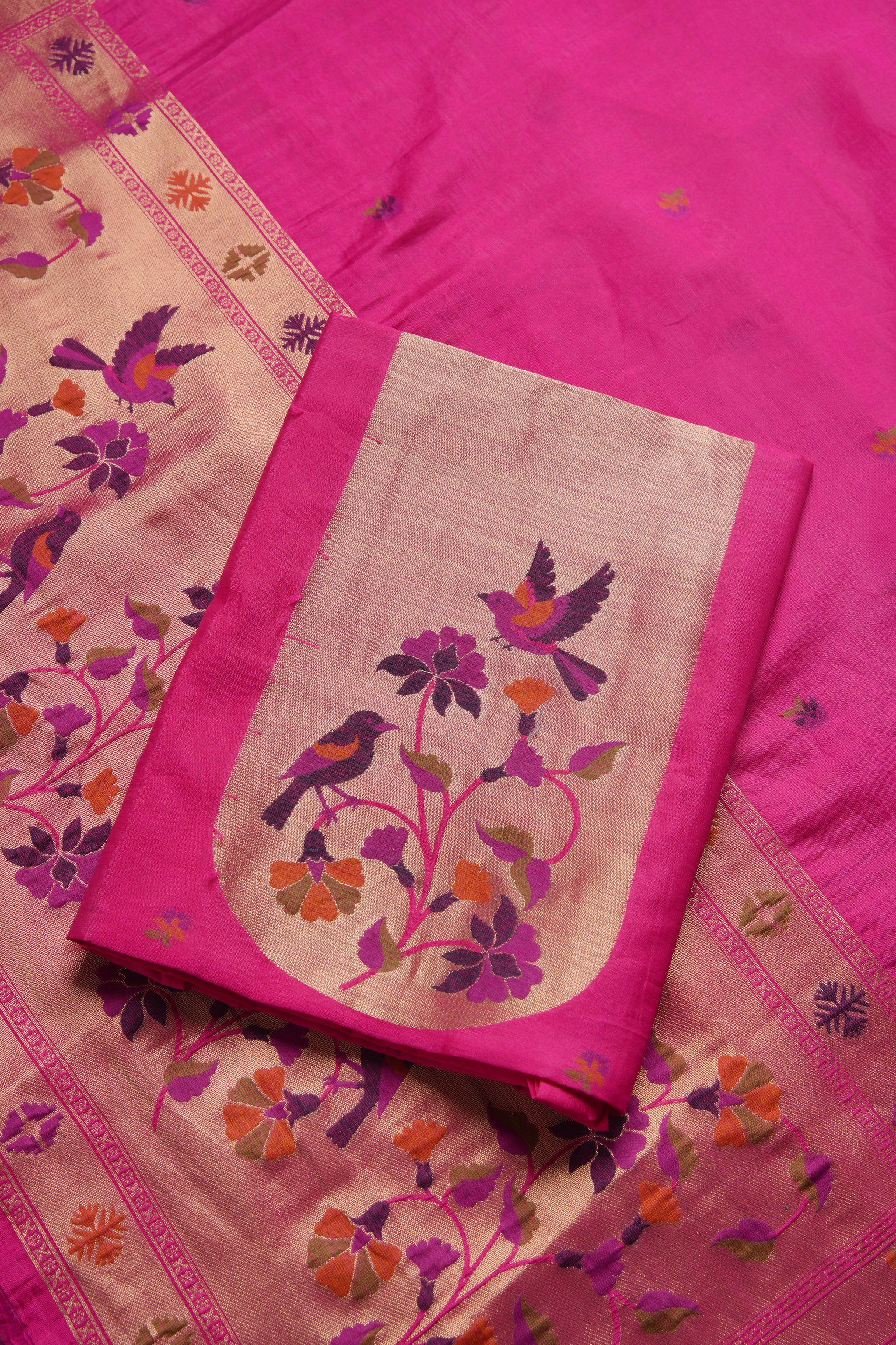 Élan Ethnic Pink Raw Silk Unstitched Suit Set