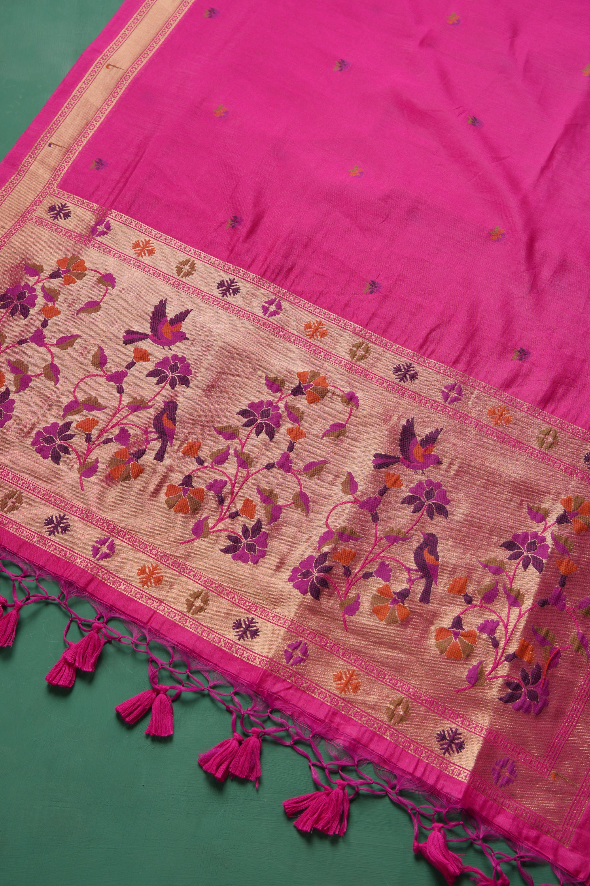 Élan Ethnic Pink Raw Silk Unstitched Suit Set
