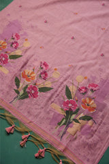 Blush Fabric Pink Muga Cotton Unstitched Suit Set