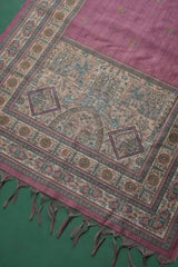 Celestique Mauve Tussar Unstitched Suit Set