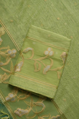 Silk & Sage Green Muga Silk Unstitched Suit Set