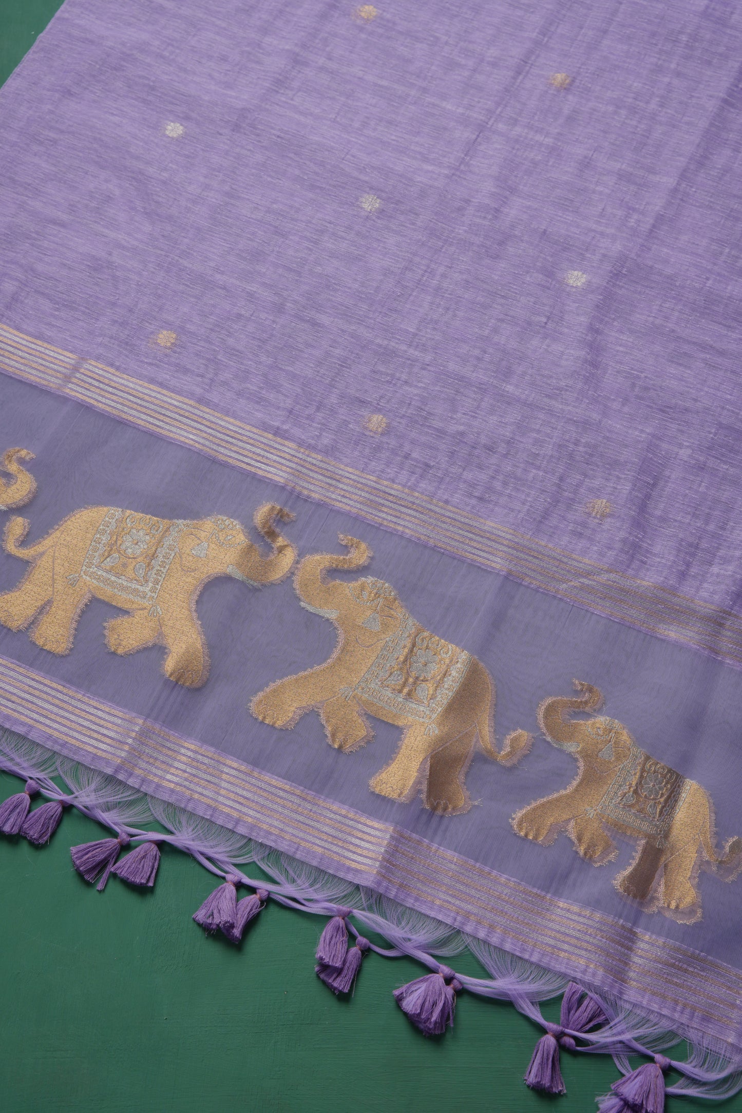 Pastel Threads Lavender Muga Silk Unstitched Suit Set