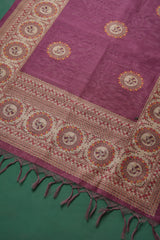 Casa Loom Wine Tussar Unstitched Suit Set