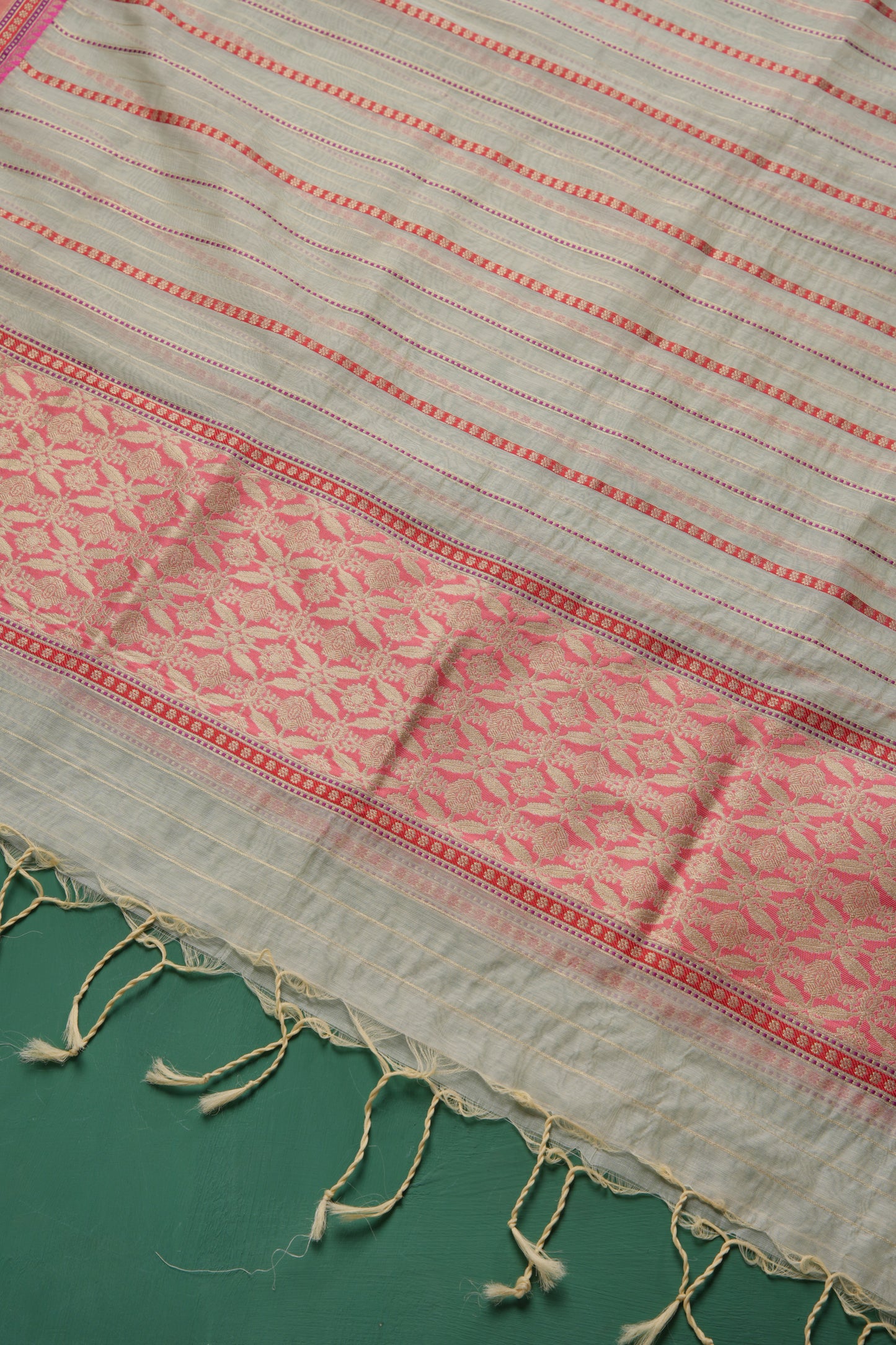 Velisse Cream Raw Silk Unstitched Suit Set