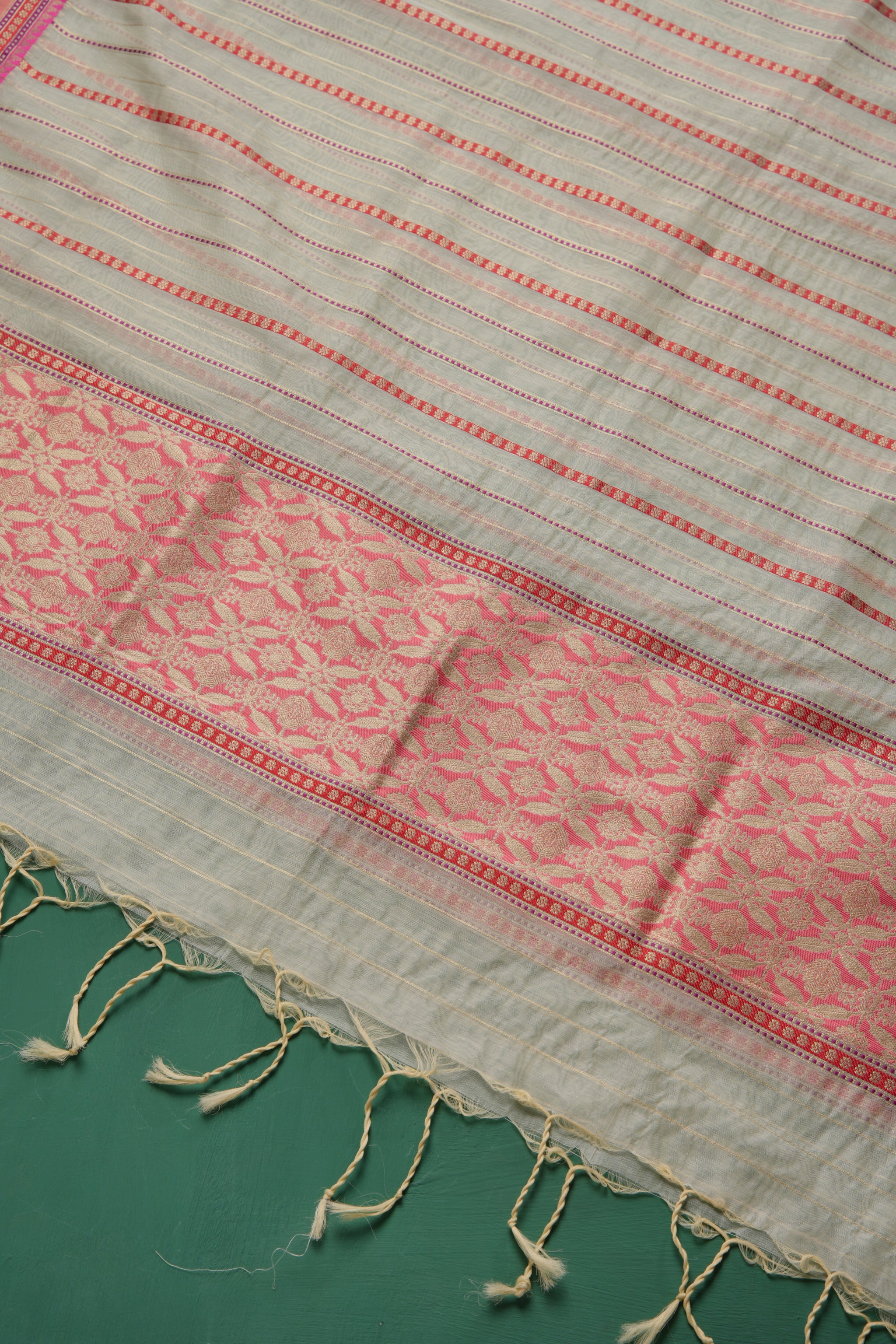 Velisse Cream Raw Silk Unstitched Suit Set