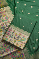 Silk Aura Green Silk Blend Unstitched Suit Set