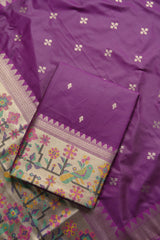 Silk Aura Purple Silk Blend Unstitched Suit Set