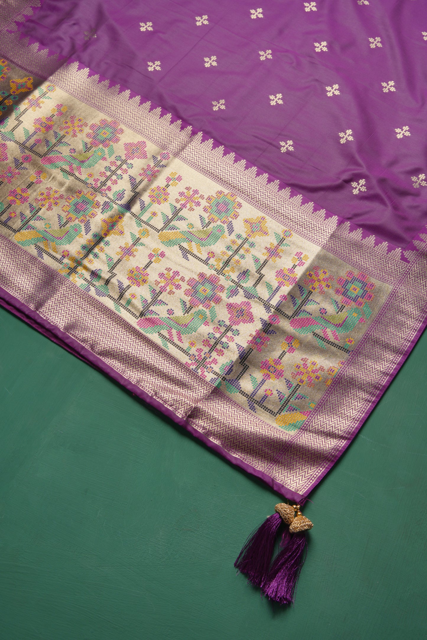 Silk Aura Purple Silk Blend Unstitched Suit Set
