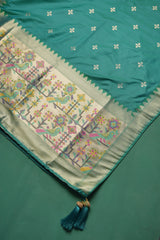 Silk Aura Teal Silk Blend Unstitched Suit Set