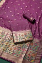 Silk Aura Wine Silk Blend Unstitched Suit Set