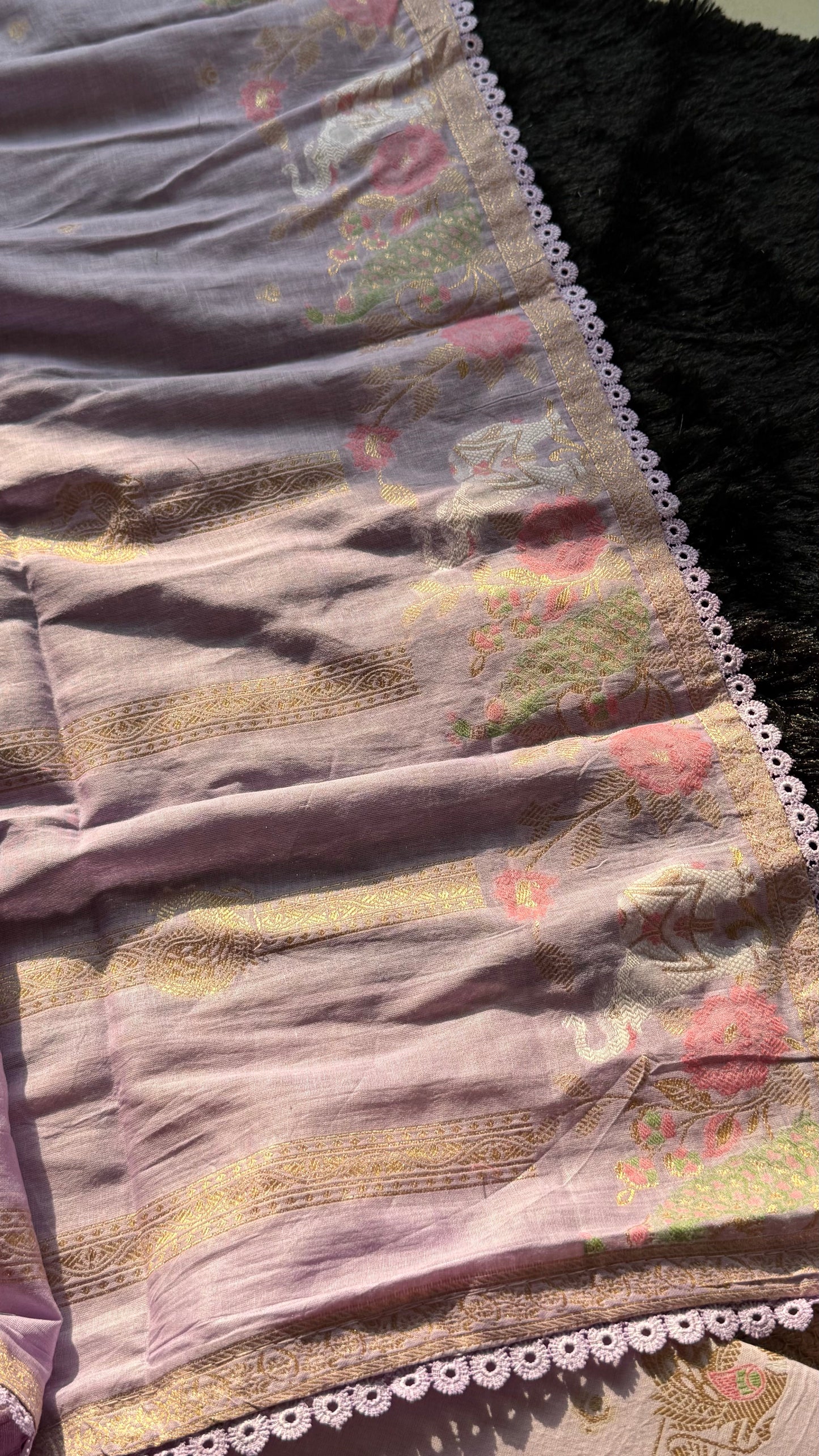 Peony Paisley Lavender Pure Cotton Unstitched Suit Set