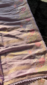 Peony Paisley Lavender Pure Cotton Unstitched Suit Set