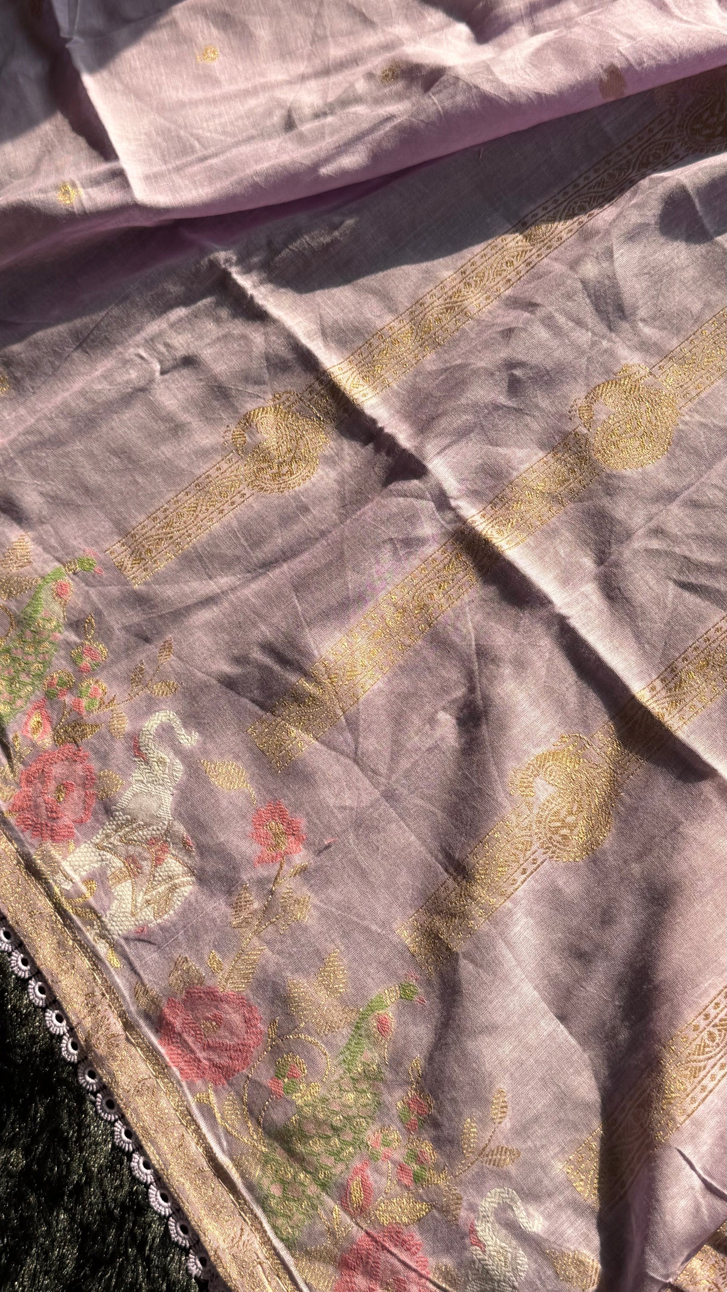 Peony Paisley Lavender Pure Cotton Unstitched Suit Set
