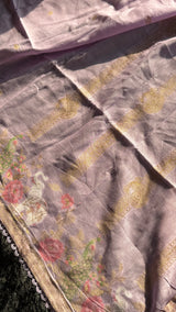 Peony Paisley Lavender Pure Cotton Unstitched Suit Set