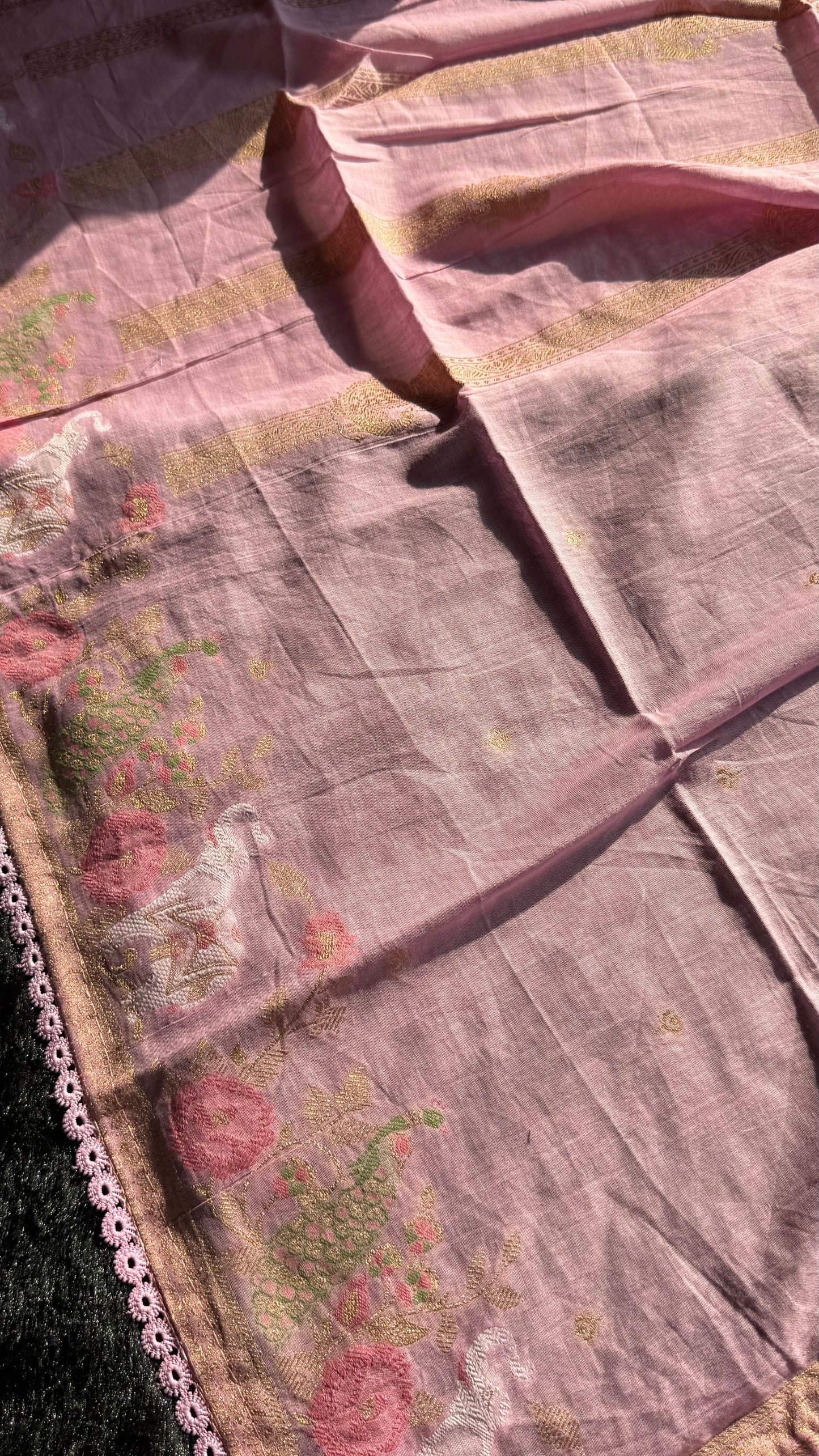 Peony Paisley Pink Pure Cotton Unstitched Suit Set