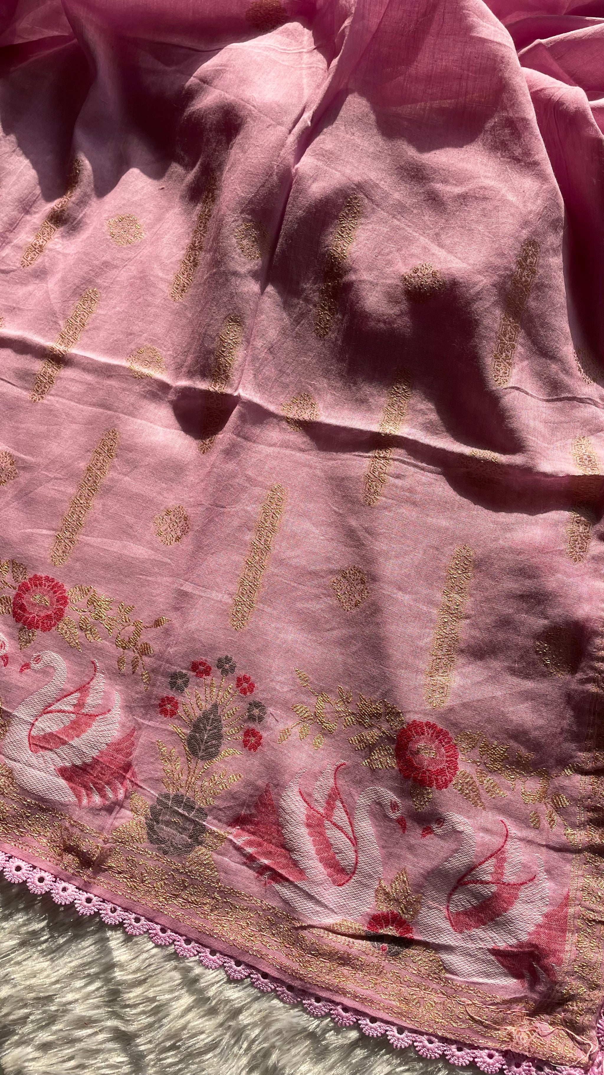 Willow Weave Pink Pure Cotton Unstitched Suit Set