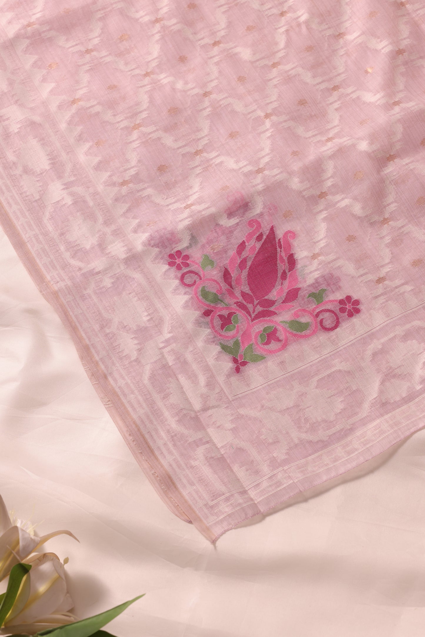 Veloura Lavender Muga Cotton Unstitched Suit Set