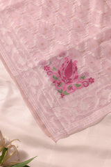 Veloura Lavender Muga Cotton Unstitched Suit Set