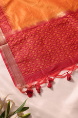 Drapia Red Raw Silk Unstitched Suit Set