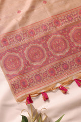 Elara Ajrakh Pink Tusser Silk Unstitched Suit Set