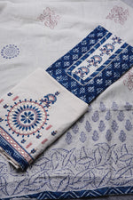 Load image into Gallery viewer, Raw Ritual Indigo Blue Cotton Flax Unstitched Suit Set
