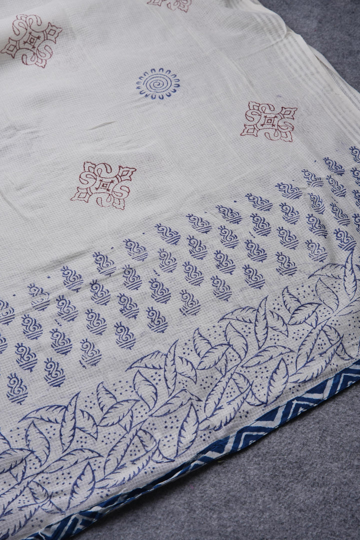 Raw Ritual Indigo Blue Cotton Flax Unstitched Suit Set