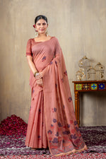 Load image into Gallery viewer, Taapsi Pink Jamdani Mul Cotton Woven Saree
