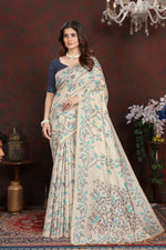 Load image into Gallery viewer, Trisha Indigo Navy Pure Mul Cotton Jamdani Saree
