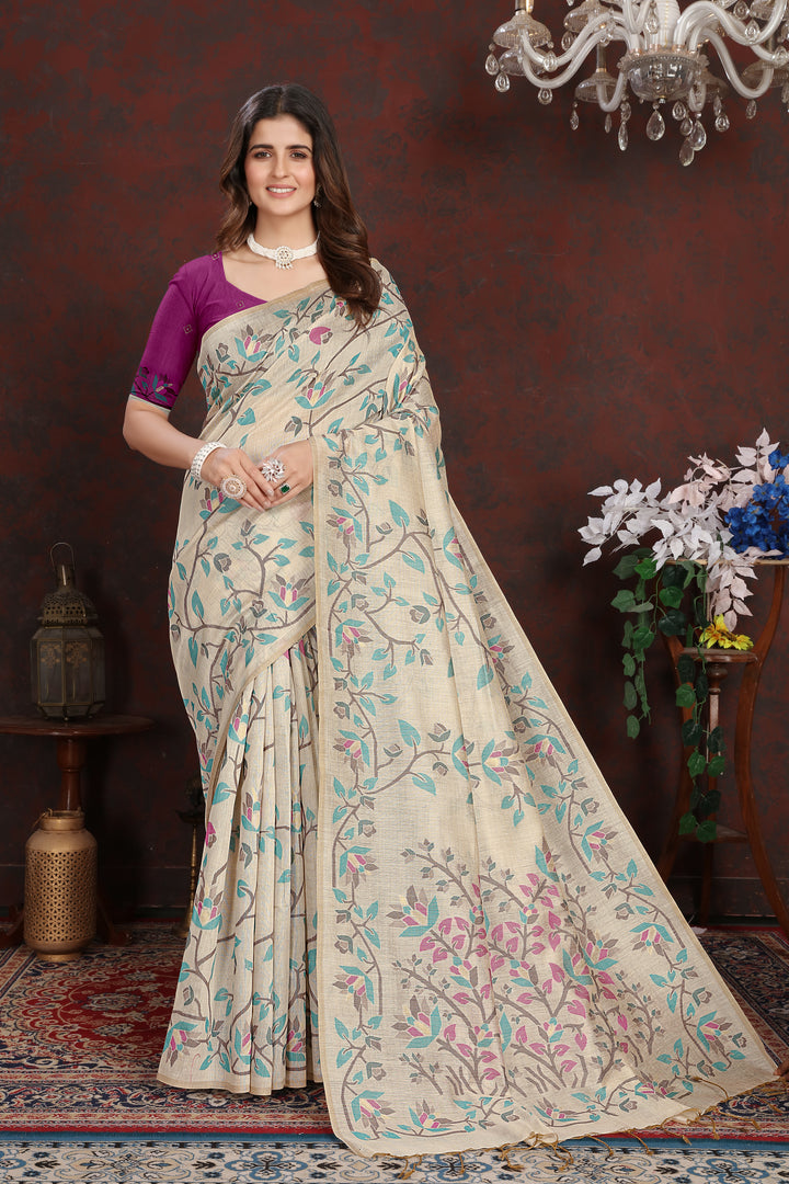 Trisha Plum Wine Pure Mul Cotton Jamdani Saree