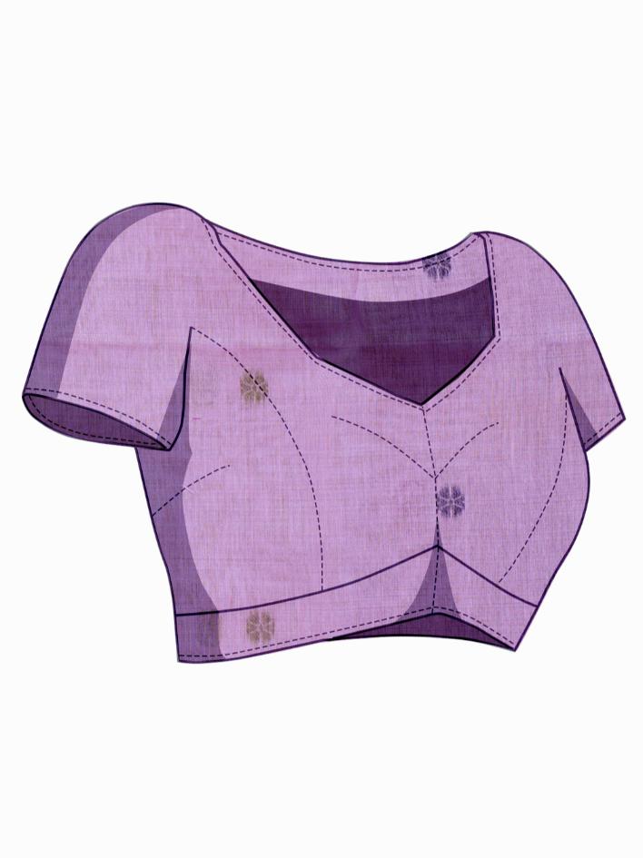 Tulsi Whispering Lavender Muga Cotton Jamdani Saree