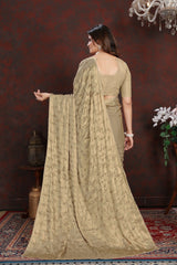 Twilight Gold Satin Silk Saree