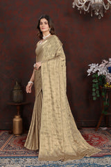 Twilight Gold Satin Silk Saree