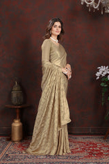 Twilight Gold Satin Silk Saree