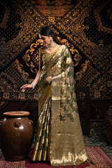 Vedika Grey Jimmi Choo Zari Woven Saree