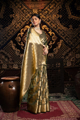 Vedika Grey Jimmi Choo Zari Woven Saree