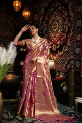 Vedika Purple Jimmi Choo Zari Woven Saree