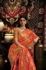 Vedika Red Jimmi Choo Zari Woven Saree
