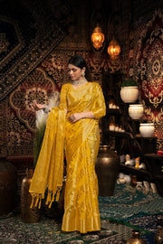 Vedika Yellow Jimmi Choo Zari Woven Saree