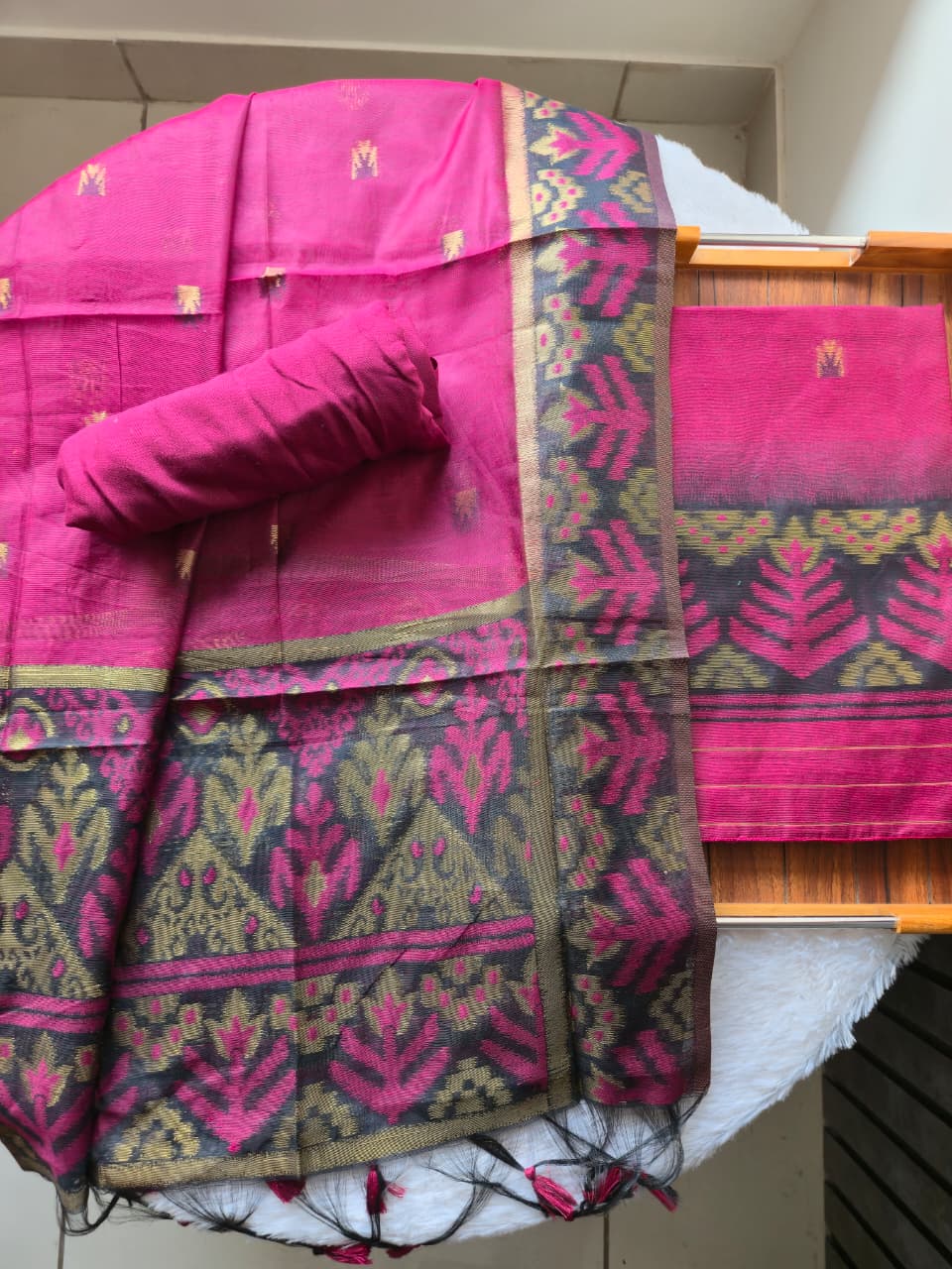 Lumière Pink Soft Cotton Unstitched Suit Set