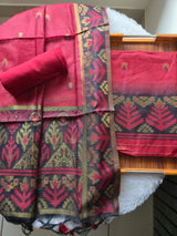 Lumière Red Soft Cotton Unstitched Suit Set